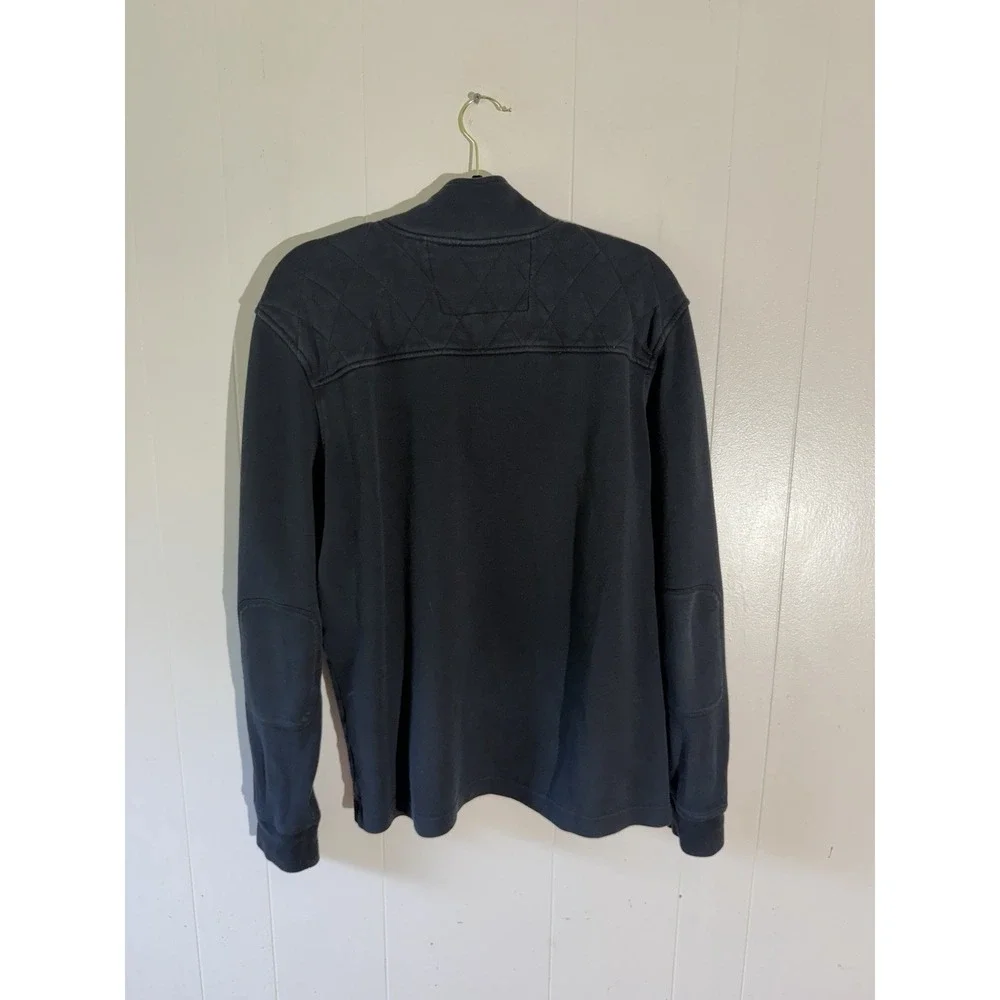 Banana Republic Men's L Gray Solid Knit Long Sleeve Polo Shirt Collared Button
